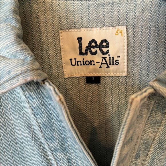 NWT Free People Lee Union-Alls Jean Jumpsuit Vibrant Blue Stripe - Picture 6 of 10